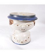 Lady In Hat Head Candle Holder Ceramic Funky Cottage Core - £27.31 GBP