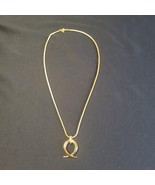 Vintage Monet Signed Loop Pendant Necklace Gold Tone Rope 23&quot; Chain Gift... - $24.74