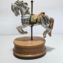 Willitts Musical Carousel Horse with Wood Base Plays Carousel Waltz 60 - £12.98 GBP