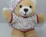 GAF Teddy Bear cream beige Plush Flower Pajamas hat cap sound dead vintage - $29.69