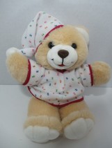 GAF Teddy Bear cream beige Plush Flower Pajamas hat cap sound dead vintage - £23.36 GBP