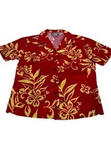 hilo hattie hawaiian red yellow button up shirt Size M - $24.74
