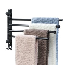 Black Towel Rack Swivel Towel Rack Wall Mounted, Sus304 Stainless Steel ... - £29.87 GBP