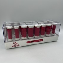 Vintage Salon Selective 24 Hot Rollers Curlers Pink Flocked Velvet SS-242R - $771.53 MXN