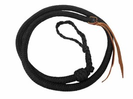 Western Horse Barrel Racing Over and Under Braided Black Nylon Quirt Whip - $13.80