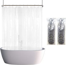 Clawfoot Tub Shower Curtain Wrap Around Clear With 6 Bottom Magnets NEW - £38.31 GBP