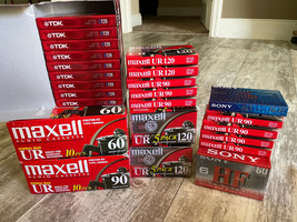 Lot of 55 Sealed Blank Audio Cassette Recording Tapes Sony Maxell TDK - £79.74 GBP