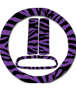 Steering wheel cover, seat belt covers &amp; rear view mirror cover  Purple ... - €16,05 EUR