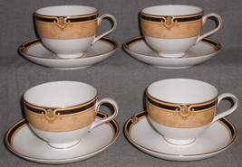 Set (4) Noritake KILLIAN PATTERN Bone China CUPS &amp; SAUCERS - $49.49