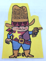 Vtg Valentines Day Card Sure as Shootin Western Cowboy Sheriff Boy Child Kid USA - £14.82 GBP