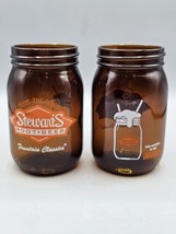 (2) VINTAGE Stewart&#39;s Root Beer Amber Glass 16 oz Mason Jar Drinking Glass - $9.49