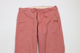 J Crew Mens 29x30 Faded Flat Front Urban Slim Fit Chinos Chino Pants Red... - £31.69 GBP