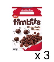 3 boxes of Post TIMBITS Chocolate Glazed Cereal 326g each Free Shipping - £28.79 GBP