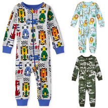 NWT The Childrens Place Boys One Piece Romper Pajamas Sleeper Jungle Rac... - £7.02 GBP