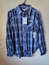 Seattle Seahawks Women&#39;s WEAR By Erin Andrews Button-Up Plaid Small - $28.00