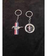 Ford Mustang Logo Silver Metal Keychain Key Chain Ring round only - €10,97 EUR