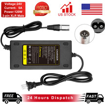 24V 5A Mobility Wheelchair Scooter Ebike Lead-Acid Battery Charger Power... - $36.09