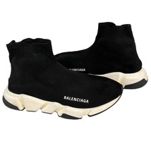 Balenciaga Speed Sock Shoes Black White 9 - $129.00