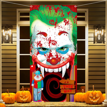 Horror Banner Halloween Door Decorations Joker Clown Banner Backdrop Dec... - $21.49