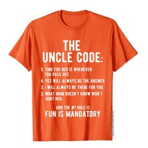 Funny Uncle Gifts From Niece Nephew The Uncle Code Cool T-Shirt Cotton Unique To - £70.45 GBP