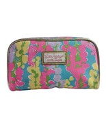 Lilly Pulitzer for Estee Lauder Small Cosmetic Bag Pink Green Flowers Le... - $12.95
