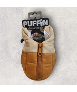 PUFFIN Beverage Jacket Vest Koozie, Brown &amp; Tan, Beer Koozie Fun Gift Idea - $16.50 CAD