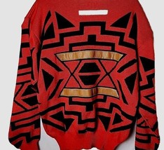 Tyrolia by Head Men XL Red Black Wool Blend Pull Over Vintage Winter Sweater - £31.09 GBP