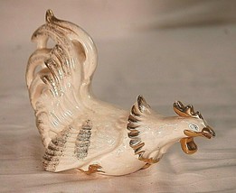 Enesco Iridescent Rooster Figurine w Gold Tone Accents Foil Tag Vntage MCM Japan - £17.34 GBP