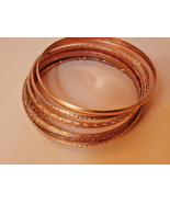 11-Pc Rose Gold Bangle Bracelet Set – Boho Stackable Mixed Styles - $8.90