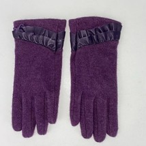 Laundry by Design Womens Purple Wool Blend Faux Ruffle Accent Gloves Lagenlook - £24.24 GBP