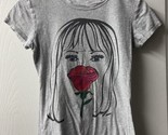 Disney Demi Lovato Girls Large Grey Graphic Short Sleeve T-shirt - £4.22 GBP