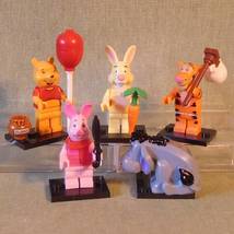 5pcs Disney Winnie The Pooh Tigger Piglet Eeyore Rabbit Minifigures Building Toy - £12.01 GBP