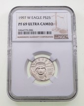 1997-W P $25 1/4 ML Platine Preuve Aigle Classé Par NGC Comme PF69 Ultra... - £362.53 GBP