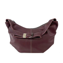 Genuine Leather Women&#39;s Bag Simple Soft Cowhide Ruffle Dumpling Bag Shoulder Bag - £55.28 GBP