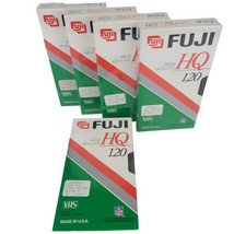 New Blank VHS Tape Lot 5 Fuji HQ 120 T120 6 hour Video Cassette VCR Fujifilm - £10.29 GBP