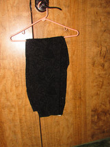 FADED GLORY ladies spandex PANTS black raised velour pattern LG 12-14 (110) - £9.44 GBP
