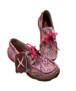 Twisted X Shoes Womens 6 Pink Doodle Hearts Driving Moccasins Lace Comfort - $81.53 CAD