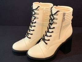 NEW! Women&#39;s G By Guess Jaydyn Combat Boots GBG Jaylee Off White Cream Color 7.5 - £29.83 GBP