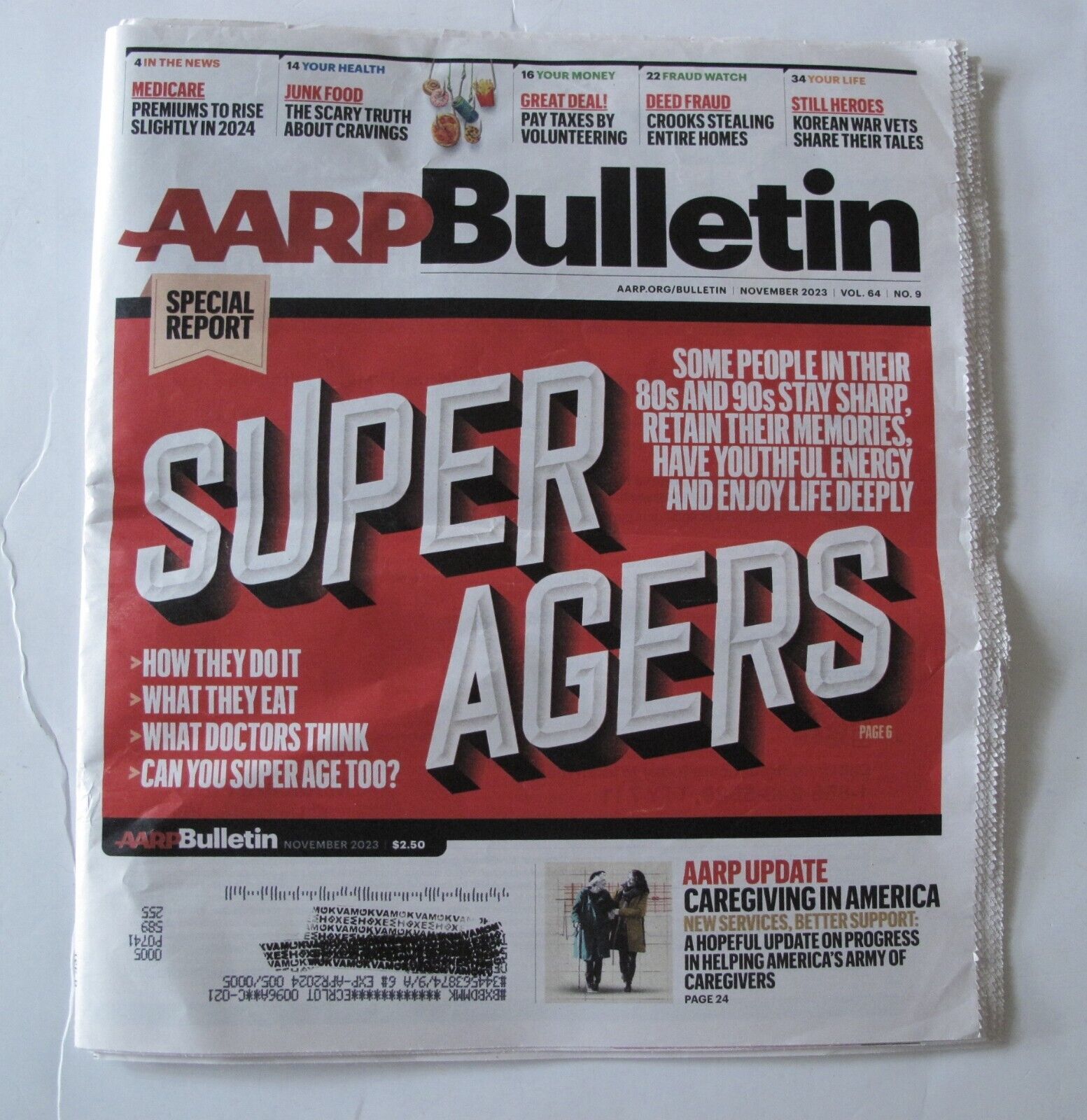 AARP Bulletin November 2023 Super Agers, Caregiving in America, Medicare... - $1.98