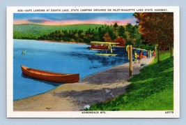 Eighth Lake State Camping Grounds Adirondack Mountains NY UNP  Linen Postcard M8 - £2.34 GBP
