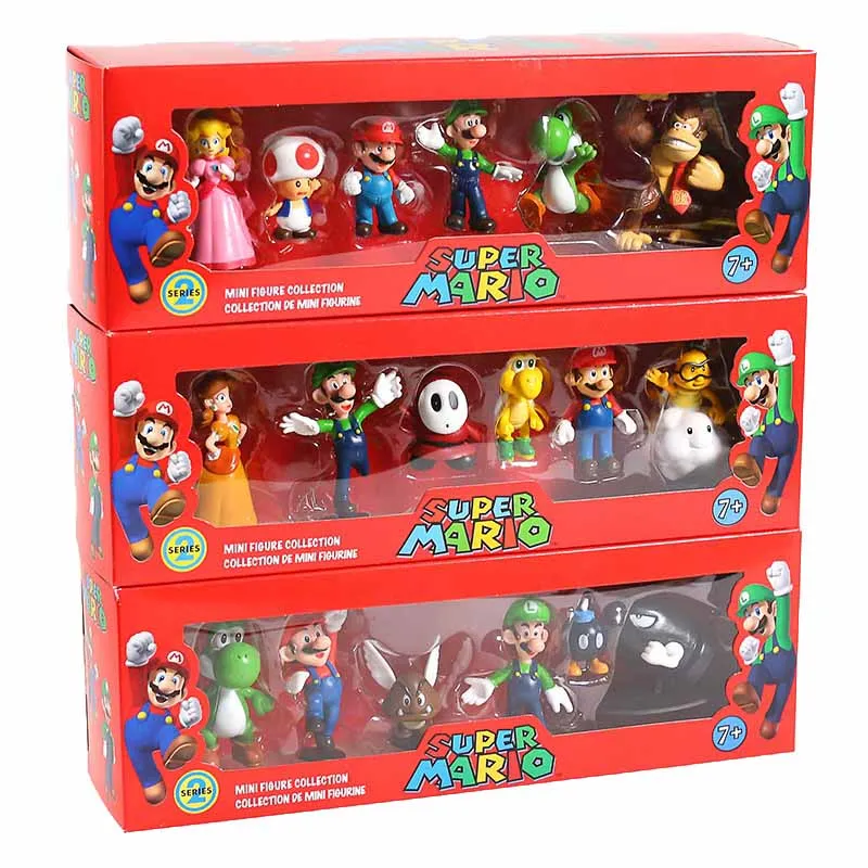 Super Mario Bros PVC Action Figure Toys Dolls Model Set Luigi Yoshi Donkey Kong - £14.27 GBP+