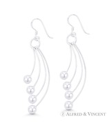 5mm Multi Ball &amp; Wire Hook Post 2.2&quot; Long .925 Sterling Silver Dangling ... - $694.51 MXN