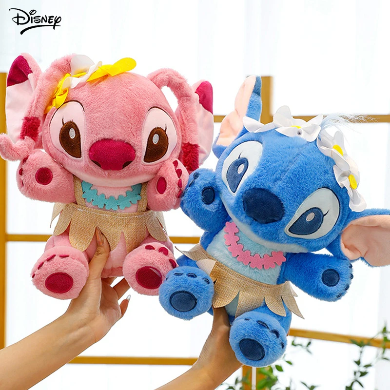 2025 Anime Disney Hawaii Stitch Plush Doll Cute Grass Skirt Stitch and Lilo ohan - $45.15