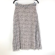 Japna Maxi Skirt Pleated Pull On Leopard Print Black White Size M - $12.59