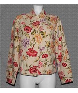 Coldwater Creek Colorful Tan Floral Lightweight Button Front Cotton Jack... - $29.87 CAD