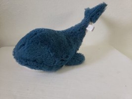 Jellycat Wally Whale Plush Stuffed Animal Toy Blue White 11&quot; - £15.33 GBP