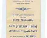 MISR Airlines Spring 1935 Time Table Cairo Alexandria Jerusalem Gaza Tel... - £388.33 GBP