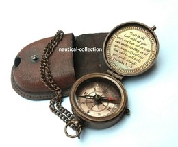 Antique Vintage Brass Pocket Compass Brass Nautical Compass Marine Compass Gift - £24.89 GBP