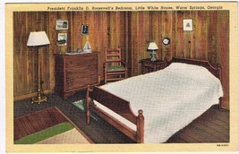 Georgia Postcard Warm Springs Little White House Roosevelt&#39;s Bedroom - $2.05