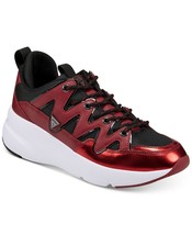 Guess Men Lace Up Dad Sneakers Tane Dark Red Faux Leather - $16.77